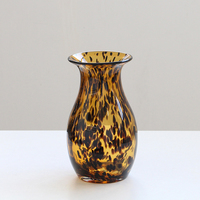 Vase en verre artistique moderne en gros, soufflé à la bouche, sans plomb, écologique, motif léopard, centre de table décoratif
