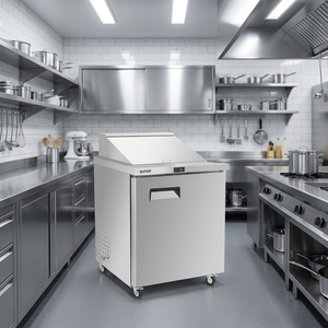 Table de préparation de salades réfrigérée à porte unique certifiée ETL américaine, table de préparation alimentaire, réfrigérateur à salades à refroidissement par air - Product Image 5