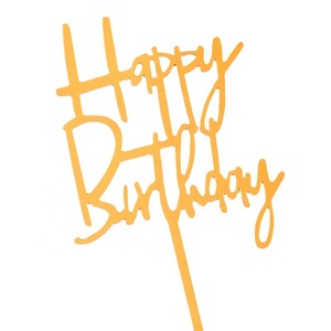XJH Herramientas <span class=keywords><strong>de</strong></span> Repostería al por Mayor, Decoración <span class=keywords><strong>de</strong></span> Pasteles, Adornos Acrílicos Dorados <span class=keywords><strong>de</strong></span> Feliz <span class=keywords><strong>Cumpleaños</strong></span> para Pasteles y Cupcakes con Palitos - Product Image 6