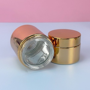 Hot Sale Luxury 50g Golden Glass Cream Jar with Screw <b>Cap</b> 5 g 10g 20g 30g 50g 80g 100g 150g 200g 1oz 2oz 3oz 4oz - Product Image 2