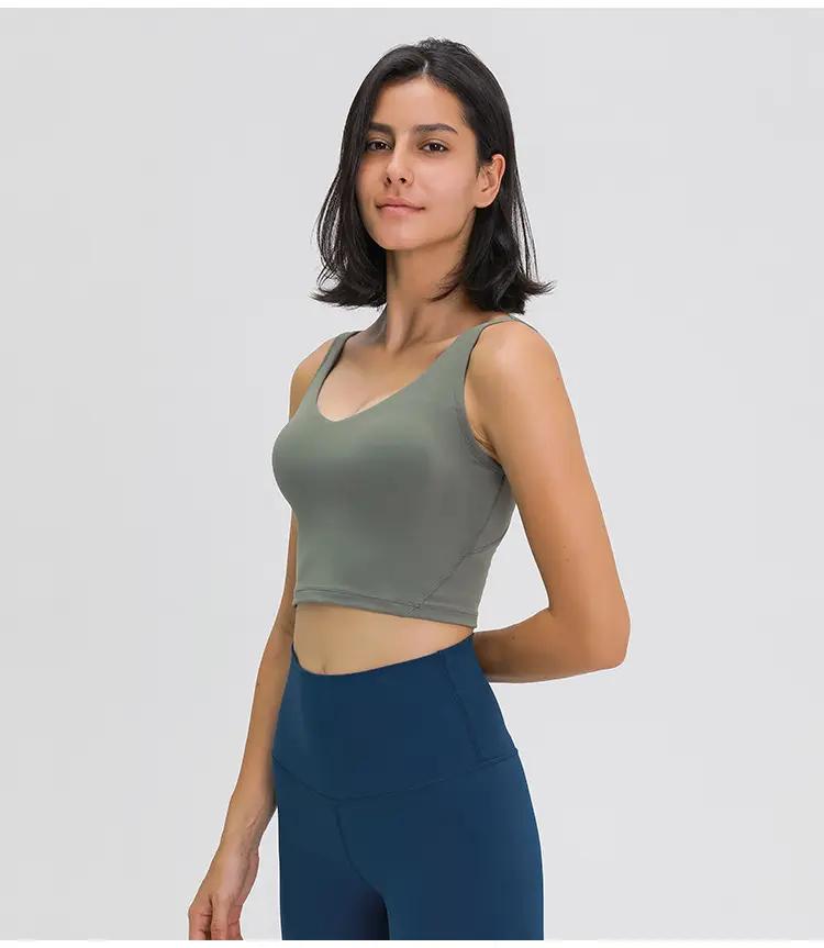 Nuovo Top da donna ad alto impatto con Design posteriore a U rimovibile pettorale da palestra per donna Fitness Yoga reggiseni sportivi