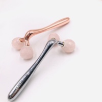 Rouleau de Massage en Y à quartz rose, Massage Facial, raffermissant, beauté du corps, en cristal, pour le visage, cadeau, nouveau produit