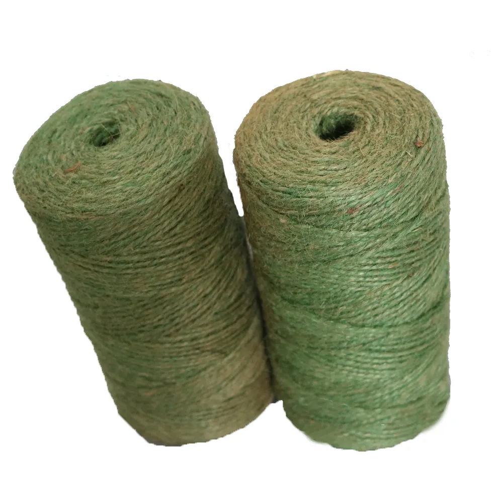 Naturel 2 mm Vert Marron jute Torsadée corde de ficelle de tomate plante balle de ficelle bobine chaîne