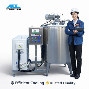 Tanque de Refrigeración Vertical de Acero Inoxidable de 500L para Procesamiento de Leche, Tanque de Almacenamiento - Product Image 1