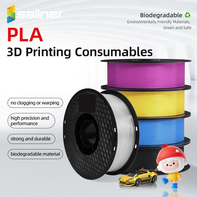 Sailner PLA Basic Filaments 1.75mm 1kg 3kg 10kg 3D Printing Filamento PLA Compatible with Mainstream FDM 3D Printer Machine