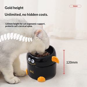 Tazón de Cerámica Ecológico Anticolisión para Gatos, Impermeable, con Diseño Redondeado y Patrón Sólido, para Comida y Agua - Product Image 4