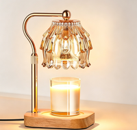 Lampe chauffe-bougie avec minuterie et variateur d'intensité, chauffe-cire moderne pour bougies parfumées en pot avec 2 ampoules