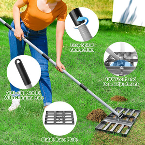 Râteau de nivellement pour pelouse, niveleur de sable, grattoir de jardin pour gazon, outil de nivellement pour la finition du sol et du gazon paysager - Product Image 5
