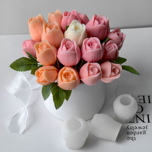 Erken yükseltici 3D lale çiçek silikon kalıpları mum yapımı için gül silikon kalıplar reçine epoksi kalıp ev yapımı sabun kalıp - Product Image 2