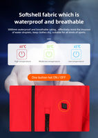 Veste chauffante électrique rechargeable unisexe pour l'extérieur, col montant, fermeture éclair, imperméable, respirante, grande taille, chaude pour l'hiver, softshell