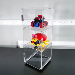 Locking Clear <strong>Plexiglass</strong> Lucite <strong>Display</strong> Case <strong>Figures</strong> Acrylic Tower Showcase Acrylic Rotating <strong>Display</strong> <strong>Stand</strong> - Product Image 2