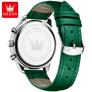 OLEVS 2921 Orologio Cronografo al Quarzo da <span class=keywords><strong>Uomo</strong></span> con Display <span class=keywords><strong>24</strong></span> <span class=keywords><strong>Ore</strong></span>, Cinturino in Pelle, Impermeabile, Luminoso, con Calendario - Product Image 2