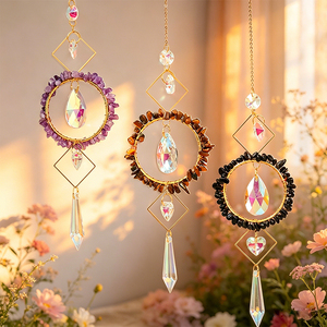 <span class=keywords><strong>En</strong></span> gros Carillons à vent faits main de haute qualité, Attrape-soleil <span class=keywords><strong>en</strong></span> cristal naturel, Attrape-soleil <span class=keywords><strong>en</strong></span> quartz circulaire <span class=keywords><strong>en</strong></span> pierre de guérison - Product Image 1