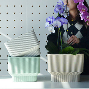 Pot de <span class=keywords><strong>fleurs</strong></span> vertical à motif crème pour Phalaenopsis, pot de <span class=keywords><strong>fleurs</strong></span> domestique au design raffiné pour plantes grasses vertes, jardinières extra larges - Product Image 2