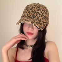 Gorra de Béisbol con Estampado de Leopardo OEM ODM, Gorra Divertida y Moderna con Logotipo Personalizado Bordado, Gorra de Béisbol con Visera de Leopardo Ajustable