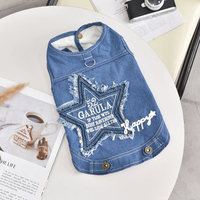 Gilet en jean pour animaux de compagnie avec intérieur en polaire épais, vêtements chauds pour animaux, vente en gros