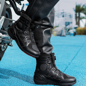 Sepatu Berkendara Premium untuk Gaya Hidup Pengendara Motor Pria, Sepatu Bot Motor Klasik dengan Tali Pengikat - Product Image 3