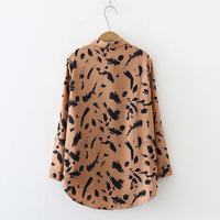Nouvelle Blouse à Revers Femme Printemps-Automne 2024 à Manches Longues, Imprimé Léopard Vintage, Passe-Partout avec une Touche Design, Chemise Quotidienne