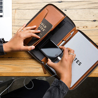 Rfid — portefeuille de travail en cuir personnalisé, porte-documents A5, petit étui à fermeture éclair
