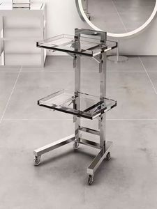 Carrito Multifuncional Plegable de Acero Inoxidable para Tintes de Cabello, Diseñado Específicamente para Salones de Belleza - Product Image 5