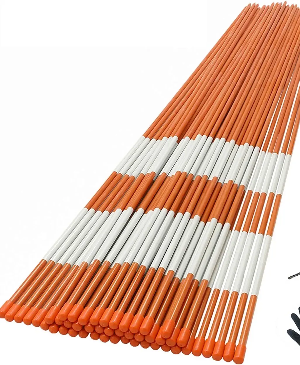 48 inç uzun 1/4 inç Dia İşaretleyiciler turuncu fiberglas yansıtıcı Driveway Markers kar Stakes