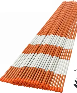 48 Inches Long 1/4-Inch Dia Markers Orange Fiberglass Reflective Driveway Markers Snow Stakes