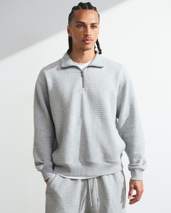 Conjunto Deportivo Sostenible de Sudadera con Cierre de Media Cremallera y Textura Waffle, Pantalones, Fabricante de Conjuntos Deportivos, Impresión Personalizada, Bordado, Trajes Deportivos de Algodón de Lujo - Product Image 4