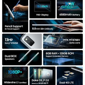 Оригинальный Blackview Tab 10 Pro Tablet PC 10,1 inch 8 ГБ + 128 ГБ Android 11 планшетный двойной sim-беспроводной доступ в Интернет 4G планшет - Product Image 5