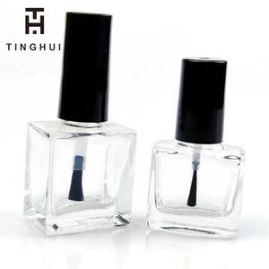 Magnifique flacon distributeur vide en verre transparent pour vernis à ongles gel UV 15 ml avec capuchon pinceau - Product Image 1