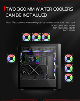Vente chaude Logo Personnalisé E-ATX Mid Tower Gaming Computer Case Hd Usb3.0 Atx Game Case 360 Refroidi à l'eau