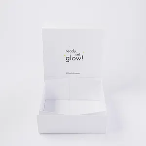 Luxury Eco Friendly Custom Hard Flip Top White Small Folding Paper Box Magnetic Gift Box