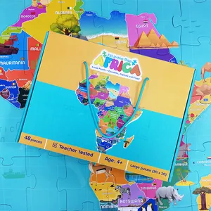 Rompecabezas de juguete educativo personalizado para niños, mapa del mundo personalizado, 48, 100 piezas