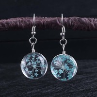 Boucles d'Oreilles Puces Florales en Résine Époxy pour Femmes, Vente en Gros