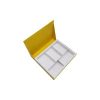 Boîte rigide personnalisée blanche et orange avec couvercle et base pour emballage cadeau, avec insert et logo en feuille d'or, personnalisation des couleurs possible