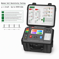 Testeur de résistance de terre multifonction à double pince sélective 2-3-4 pôles, écran LCD couleur, batterie Li-ion, USB, CAT III 300V