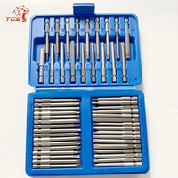 Kit de 50 embouts de tournevis longs TGS, embouts plats, Phillips, Pozi, Tri-Wing, Torx, hexagonaux, étoiles, spline, carrés