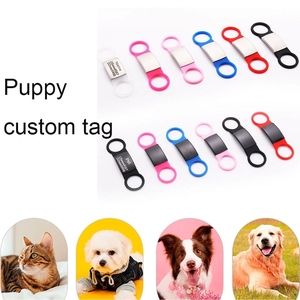 Étiquettes de plaque signalétique gravées personnalisées pour petits grands chiens chats en acier inoxydable Silicone collier d'identification pour animaux de compagnie accessoire décorations de fête - Product Image 2