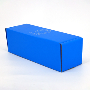 Boîte d'expédition en carton ondulé personnalisée, impression mate bleue, carton d'avion recyclable, boîte d'expédition avec logo personnalisé pour cosmétiques, vêtements, cadeaux - Product Image 5