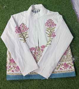 Chaqueta larga Suzani con estampado en lona para mujer, estilo bohemio, gitano, Crewel, ideal para primavera, festivales, regalo especial. - Product Image 1