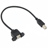 Câble d'imprimante USB 2.0 de type B mâle vers B femelle droit avec montage sur panneau pour câble de communication d'imprimante avec vis
