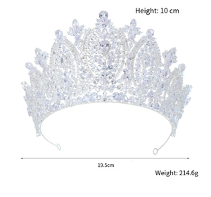 Glamourose corone nuziali in cristallo argentato, tiare regaliere per donne e bambine, ideali per matrimoni, compleanni, balli di fine anno e concorsi di bellezza. - Product Image 5