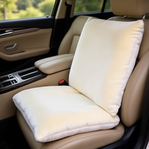 Cojín de asiento de terciopelo blanco de una sola pieza para mayor comodidad en el interior del coche - Product Image 3