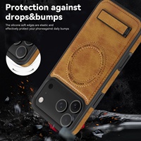 Étui de téléphone en cuir PU de luxe pour iPhone 17 16 Pro Max 13 14 15 16 Plus support magnétique de charge sans fil support couverture arrière