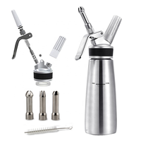 500ml Personnalisé Aluminium Écologique Durable Portable pour Siphon à Crème, Compatible Lave-Vaisselle et Micro-ondes, pour Crème Glacée et Desserts