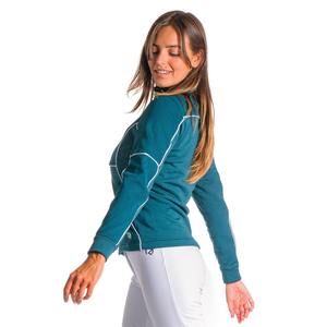 PISTA felpa leggera da donna con Logo personalizzato mezza cerniera colletto alto stile sportivo quotidiano abbigliamento lungo invernale taglia XS - Product Image 1