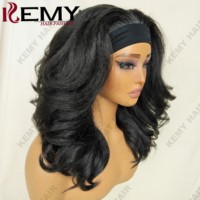 Perruque bandeau KEMY HAIR, texture Yaki, boucles françaises, perruque complète, naturelle, abordable, volumineuse, en cheveux synthétiques, personnalisable pour femmes noires