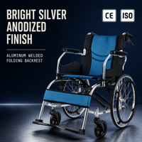 Fauteuil roulant en aluminium OEM à surface argentée de haute qualité - Mobilité pliable à prix d'usine avec roues en PU