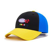 Op maat gemaakte dames baseball caps met sneldrogende eigenschappen, vintage kleurenblokken zonnehoeden met geborduurd logo voor outdoor merken, lage minimale bestelhoeveelheid