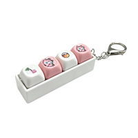Custom Acrylic square Mechanical Keyboard Tactile Keycap Switch Tester Keychain Flexible Cartoon Pattern Finger Spinner Toy UV