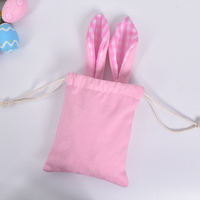 Vente en gros Sac à bonbons brodé pour fête de Pâques et décoration pour enfants avec oreilles de lapin Sac de Pâques en toile vierge